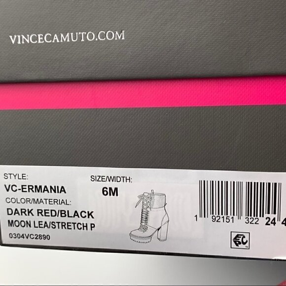 Vince Camuto Ermania Bootie Black deep red leather - Picture 12 of 14